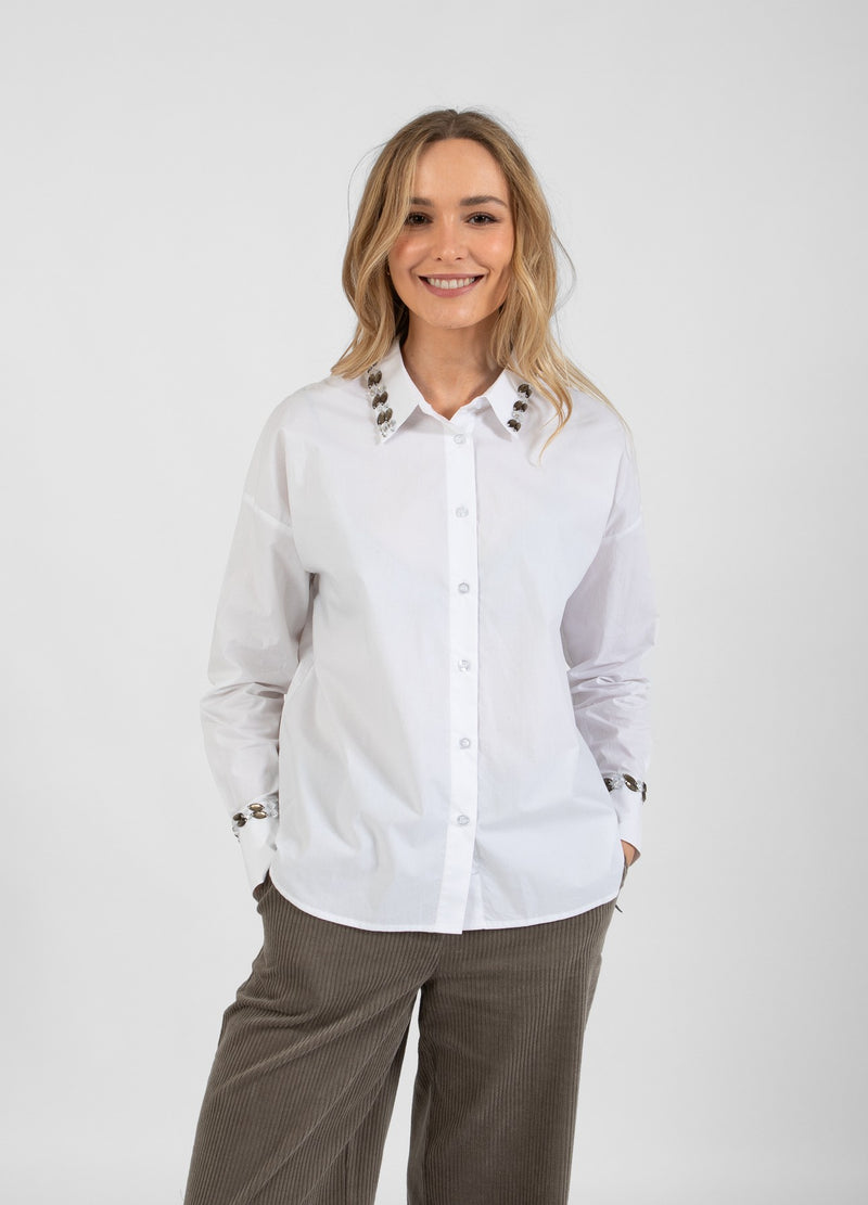 Coster Copenhagen  SKJORTE MED STEN Shirt/Blouse White - 200