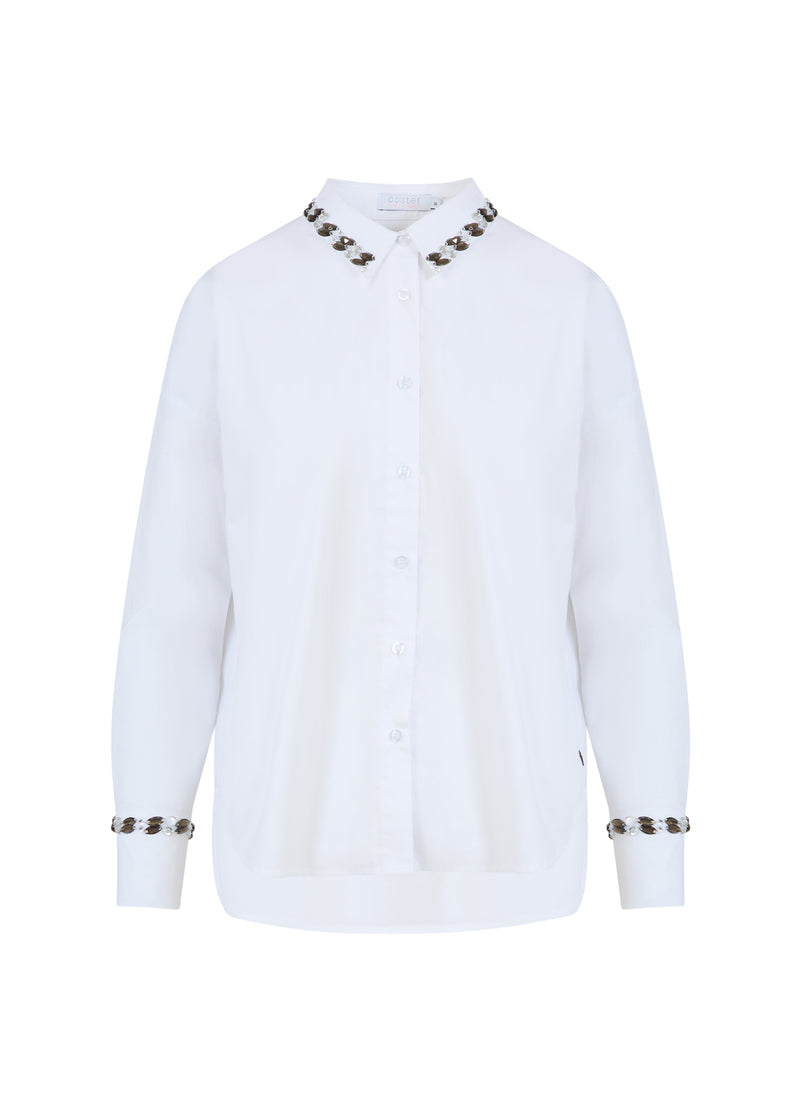 Coster Copenhagen  SKJORTE MED STEN Shirt/Blouse White - 200