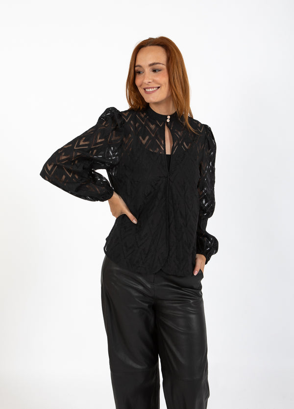 Coster Copenhagen SKJORTE MED V-HALS Shirt/Blouse Black - 100