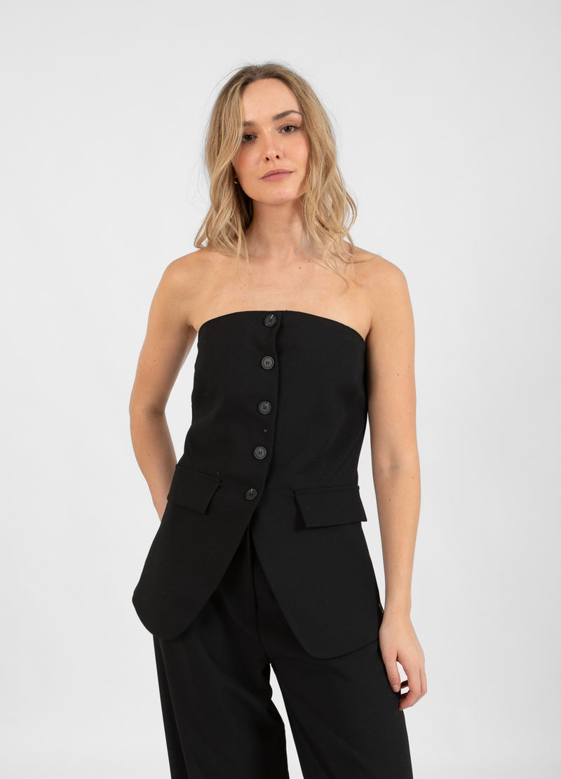 Coster Copenhagen SKRÆDDERSYET ENKELTRADET BUSTIER Shirt/Blouse Black - 100