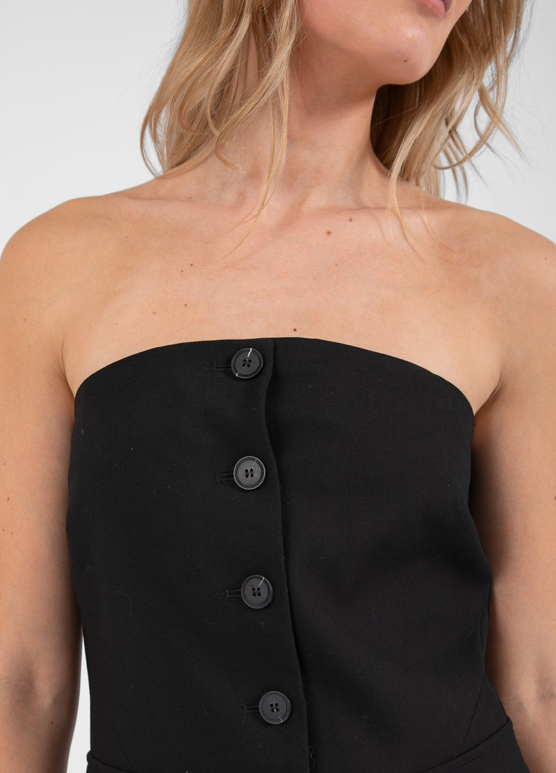 Coster Copenhagen SKRÆDDERSYET ENKELTRADET BUSTIER Shirt/Blouse Black - 100