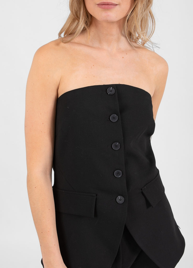 Coster Copenhagen SKRÆDDERSYET ENKELTRADET BUSTIER Shirt/Blouse Black - 100