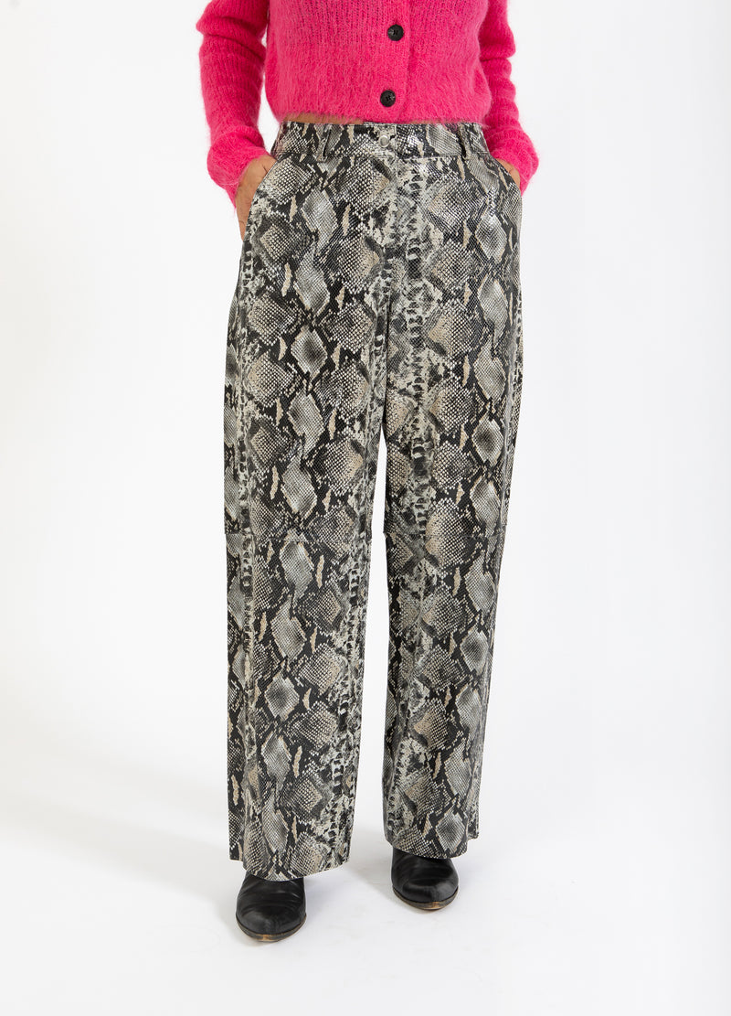 Coster Copenhagen SLANGEPRINT LÆDERBUKSER - PETRA FIT Pants Snake print - 981