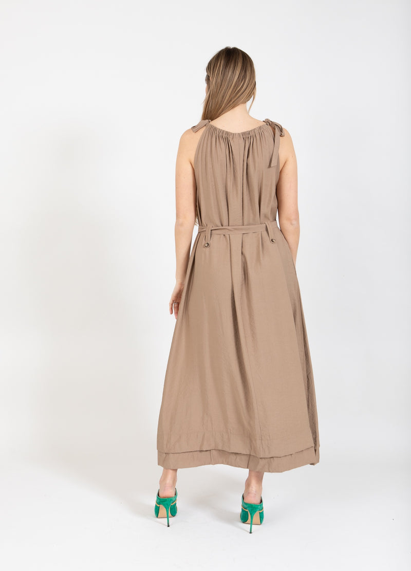 Coster Copenhagen SOMMERKJOLE MED BÆLTE Kjole Smoked beige - 303