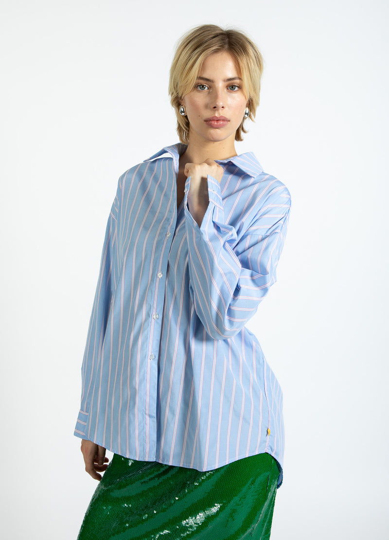 Coster Copenhagen STRIBET SKJORTE Shirt/Blouse Light blue/pink stripe - 525