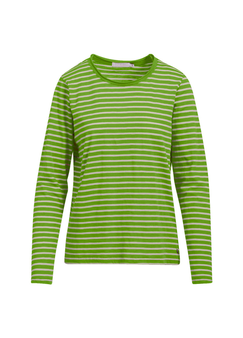 Coster Copenhagen STRIBET T-SHIRT M. LANGE ÆRMER Shirt/Blouse Flash green cream stripe - 481