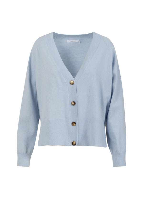 Coster Copenhagen STRIKKET CARDIGAN - COMFY KNIT Knitwear Ice blue - 544