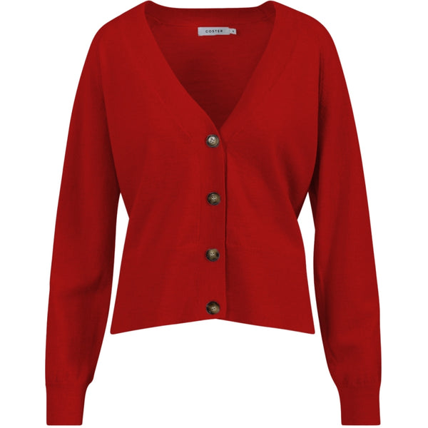 Coster Copenhagen STRIKKET CARDIGAN - COMFY KNIT Knitwear Scarlet red - 618