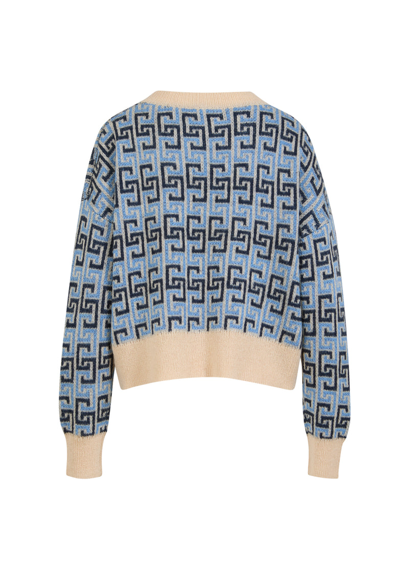 Coster Copenhagen  STRIKKET JACQUARD MED CC FARVET STRIBE Knitwear CC logo blue - 985