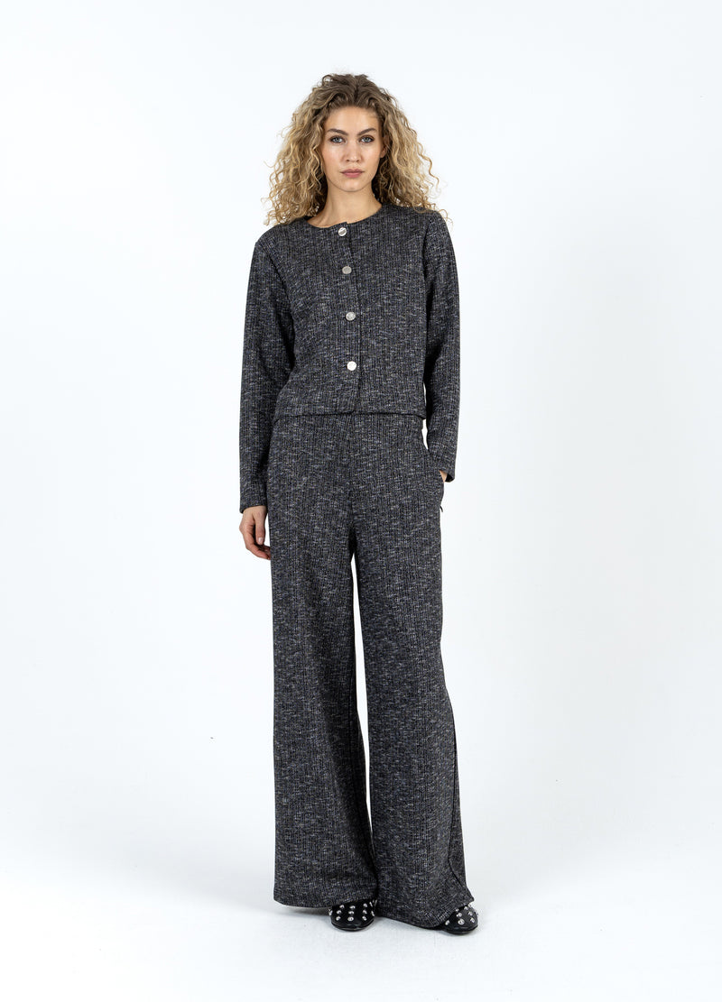 Coster Copenhagen STRIKKET JAKKE MED KNAPPER Knitwear Black/grey mix - 106