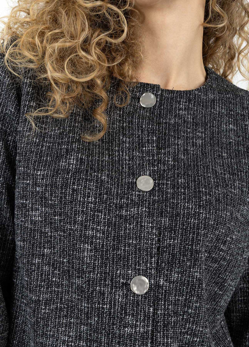 Coster Copenhagen STRIKKET JAKKE MED KNAPPER Knitwear Black/grey mix - 106