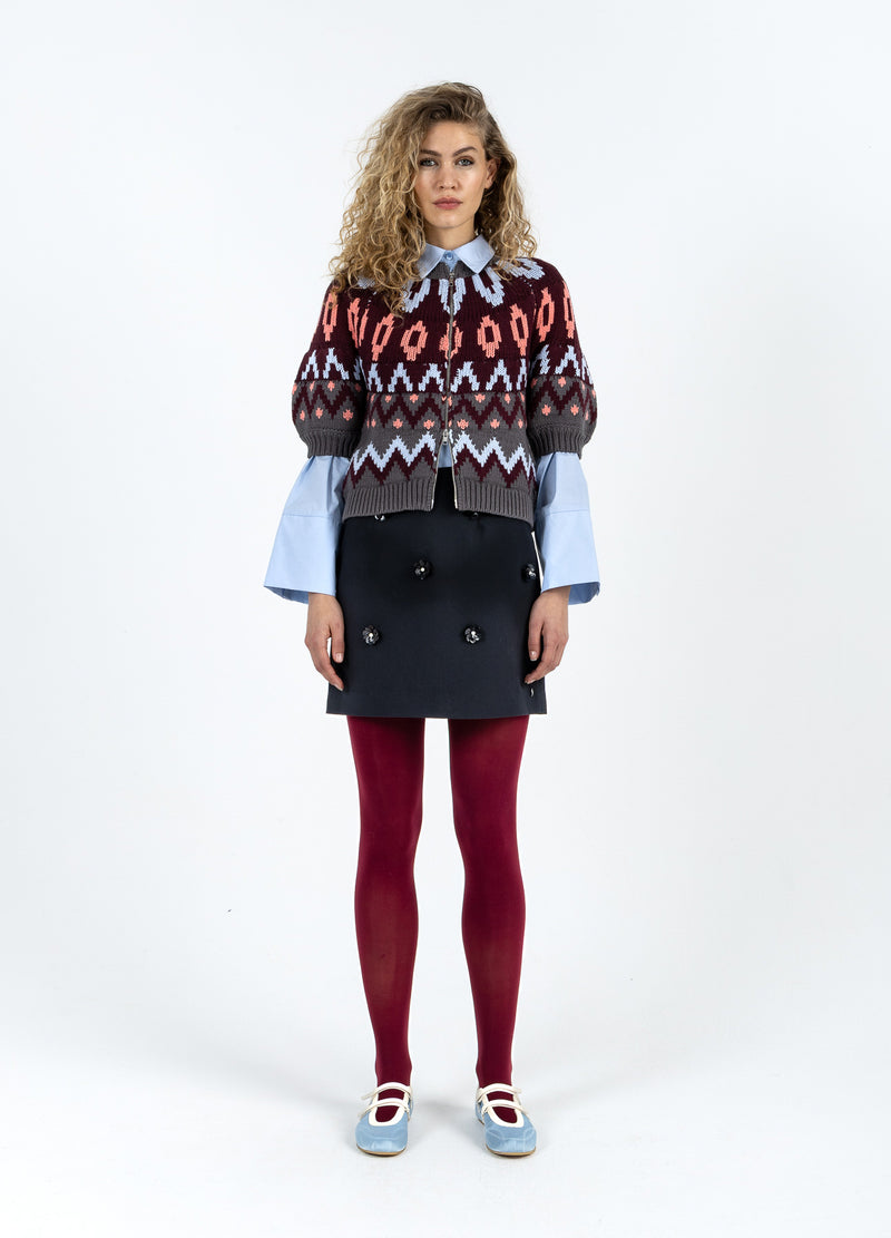 Coster Copenhagen STRIKKET LYNLÅSJAKKE Knitwear Mix - 999