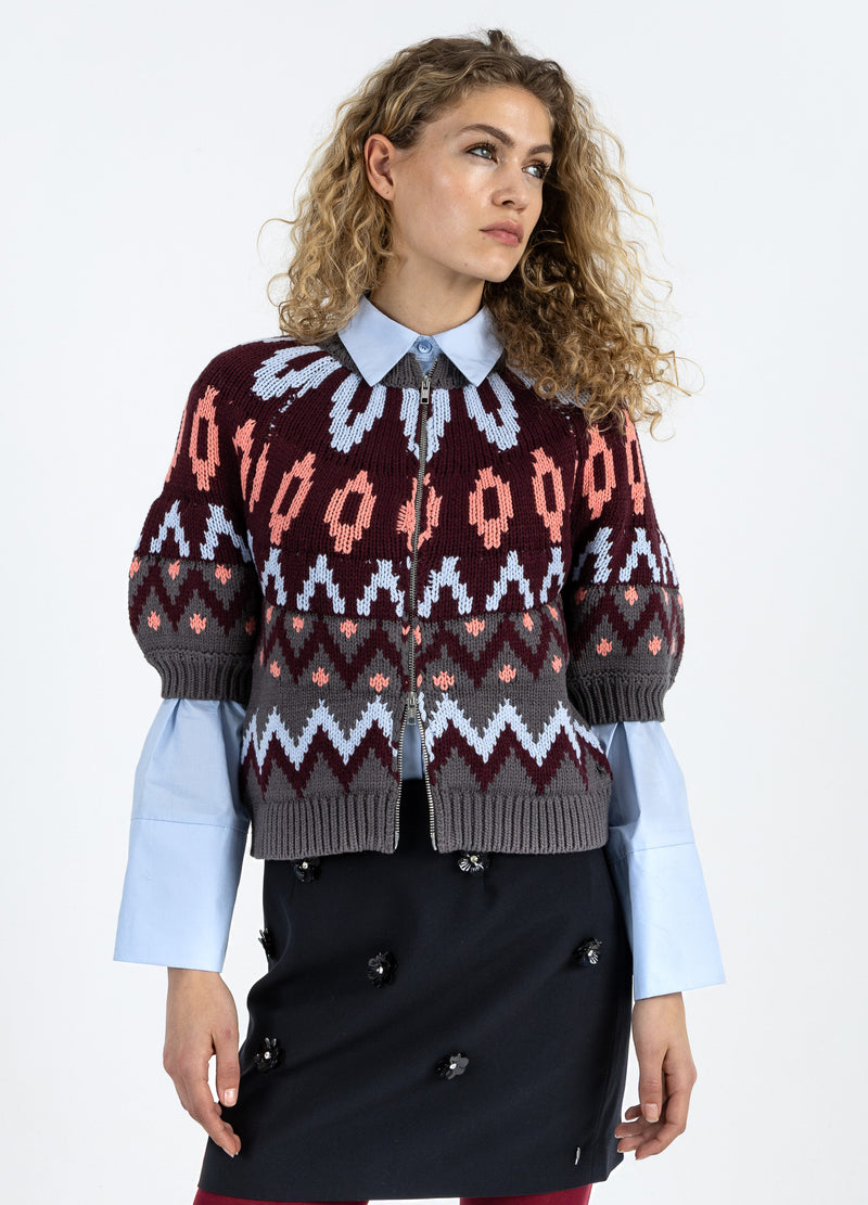 Coster Copenhagen STRIKKET LYNLÅSJAKKE Knitwear Mix - 999