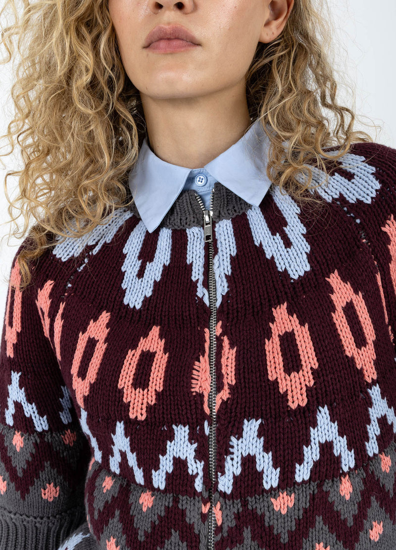 Coster Copenhagen STRIKKET LYNLÅSJAKKE Knitwear Mix - 999