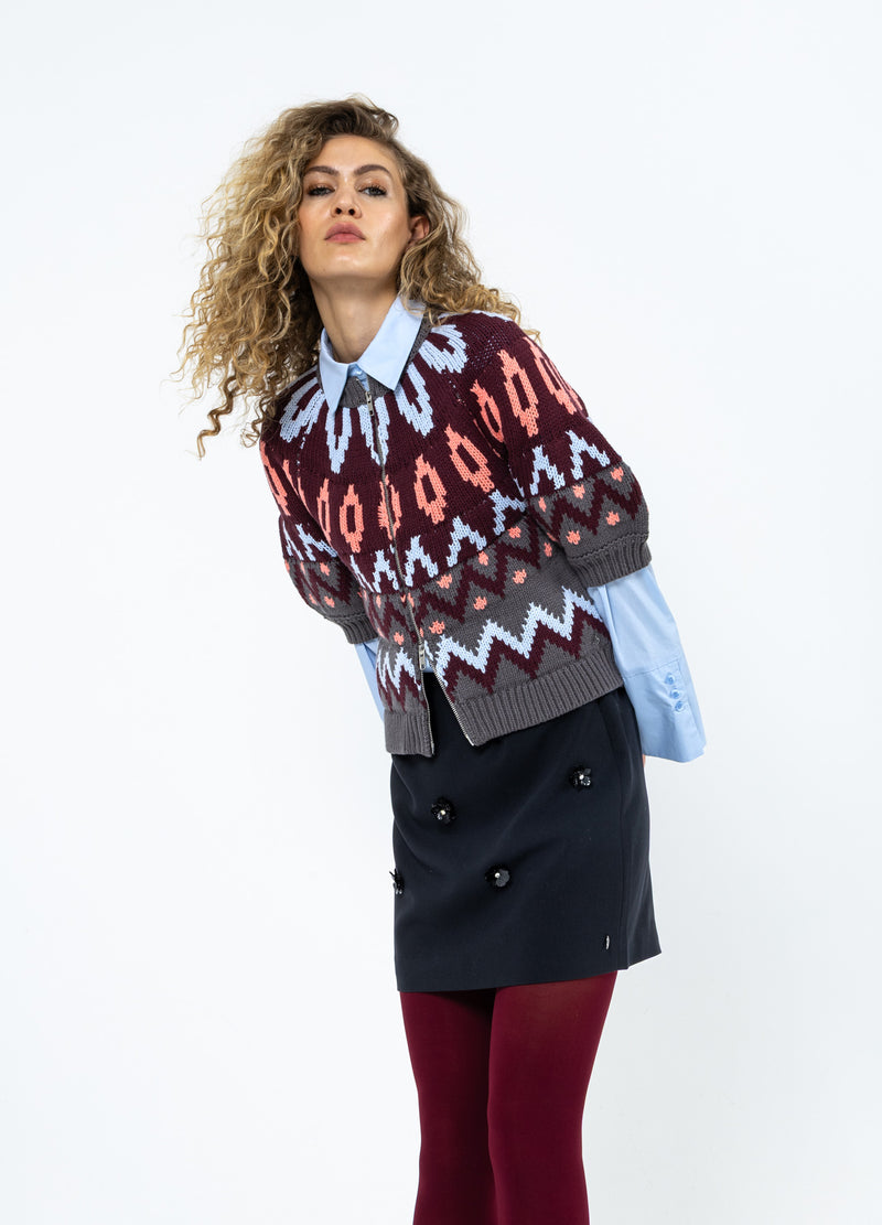 Coster Copenhagen STRIKKET LYNLÅSJAKKE Knitwear Mix - 999