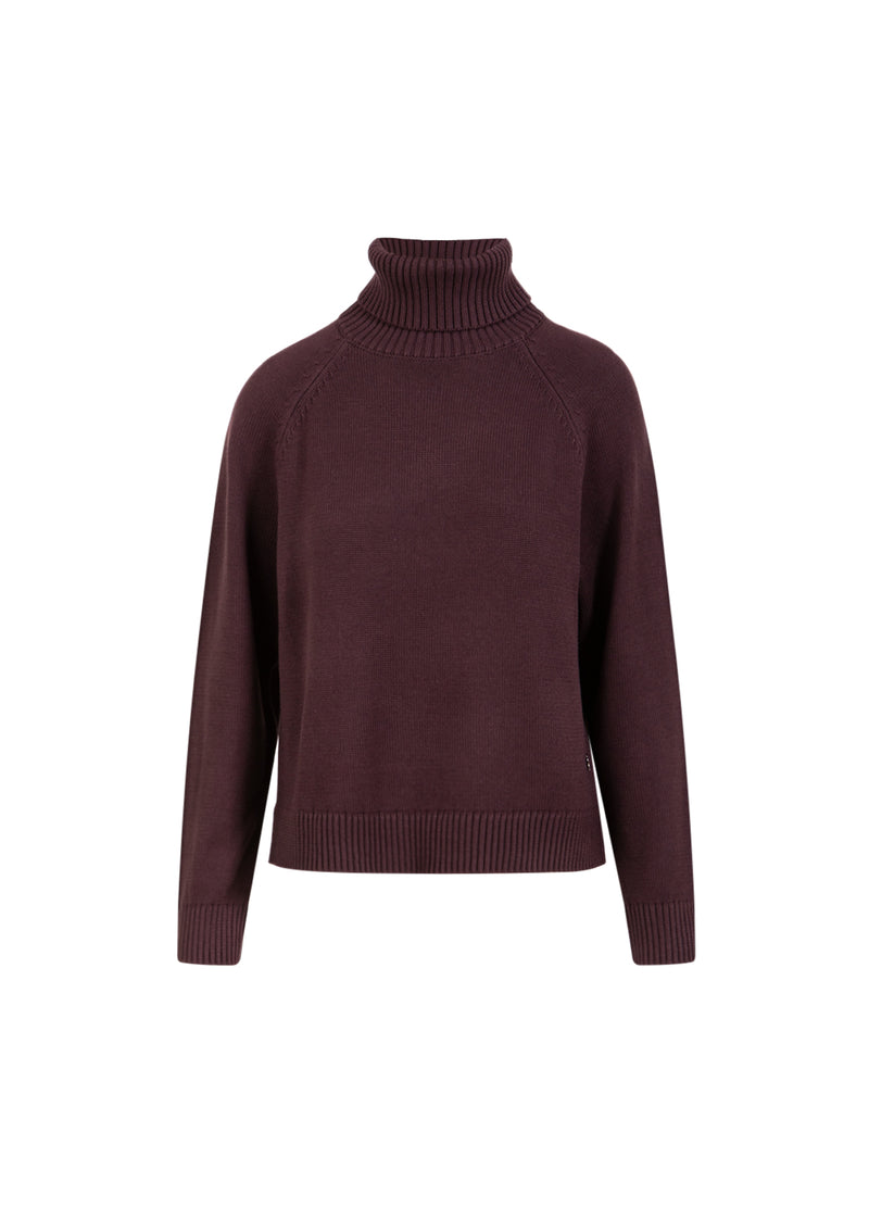 Coster Copenhagen STRIKKET MED HØJ HALS I BOMULD Knitwear Bordeaux - 653