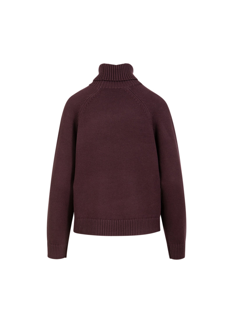 Coster Copenhagen STRIKKET MED HØJ HALS I BOMULD Knitwear Bordeaux - 653