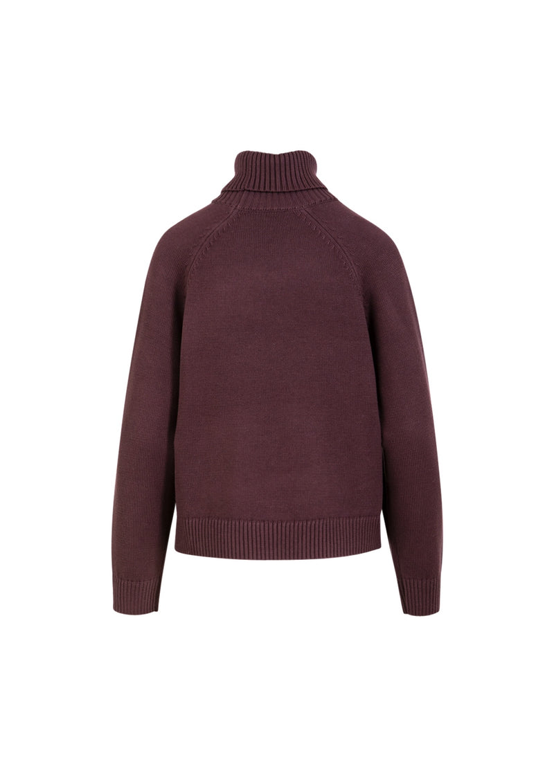 Coster Copenhagen STRIKKET MED HØJ HALS I BOMULD Knitwear Bordeaux - 653