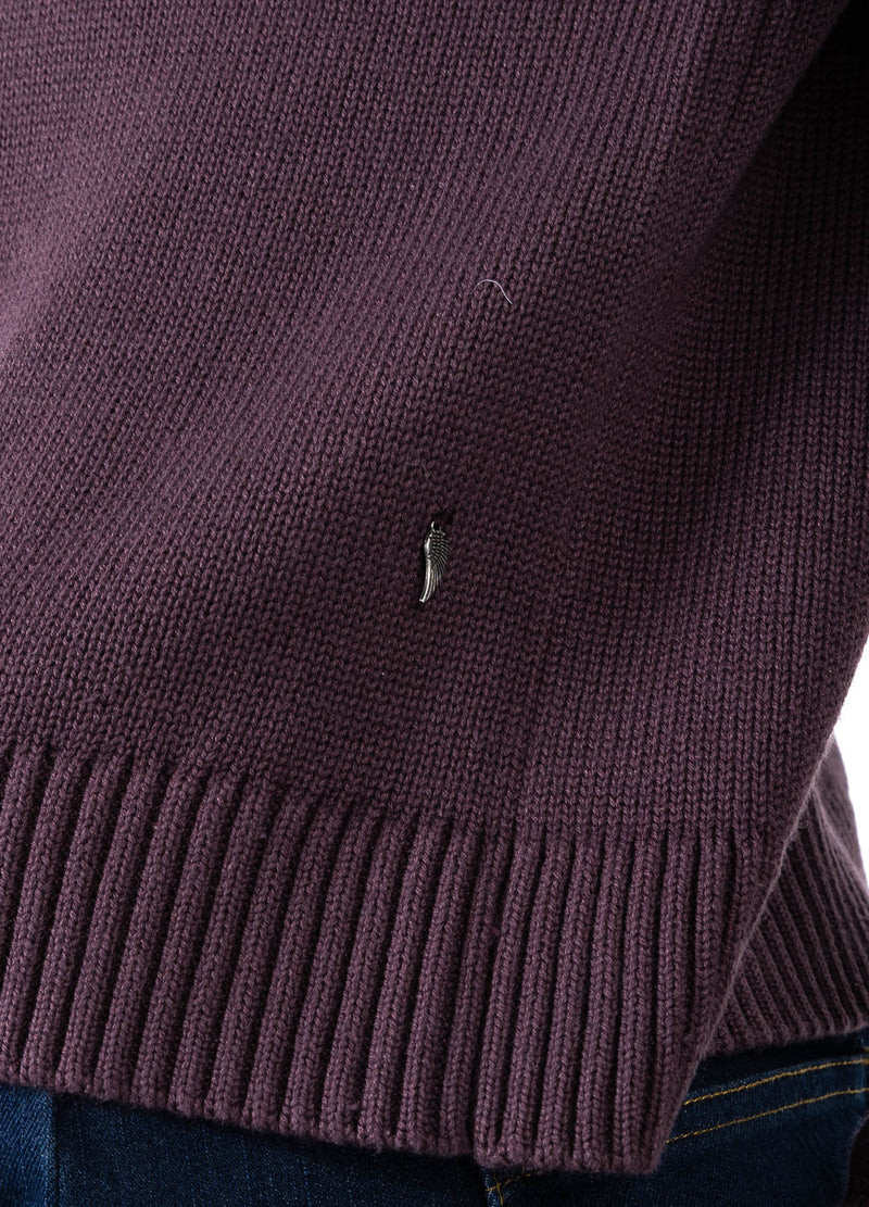 Coster Copenhagen STRIKKET MED HØJ HALS I BOMULD Knitwear Bordeaux - 653