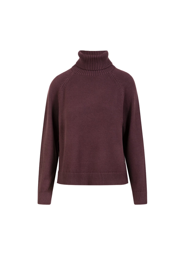 Coster Copenhagen STRIKKET MED HØJ HALS I BOMULD Knitwear Bordeaux - 653