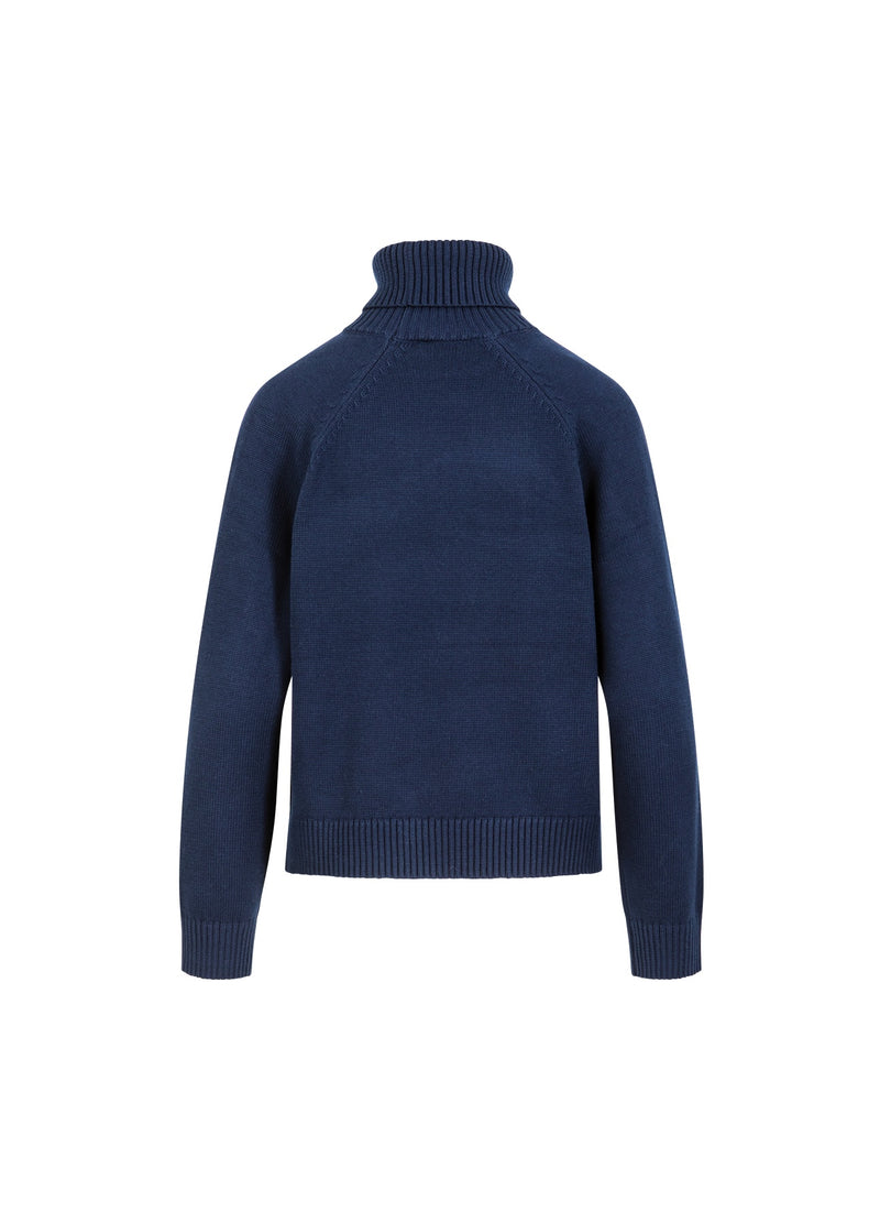 Coster Copenhagen STRIKKET MED HØJ HALS I BOMULD Knitwear Eclipse blue - 555