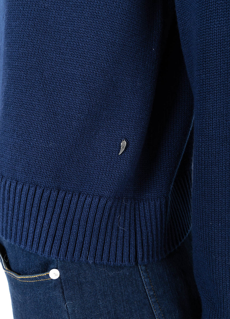 Coster Copenhagen STRIKKET MED HØJ HALS I BOMULD Knitwear Eclipse blue - 555