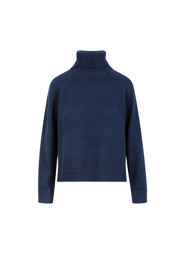 Coster Copenhagen STRIKKET MED HØJ HALS I BOMULD Knitwear Eclipse blue - 555
