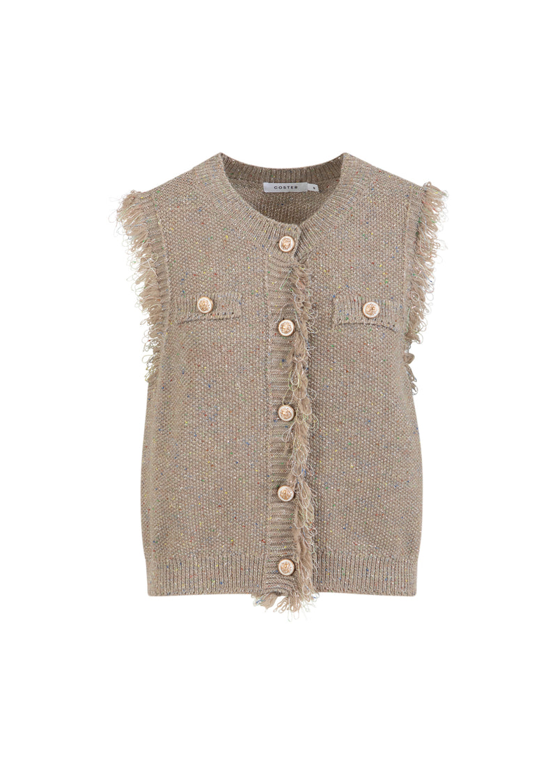 Coster Copenhagen STRIKKET VEST Knitwear Sand/lurex - 360