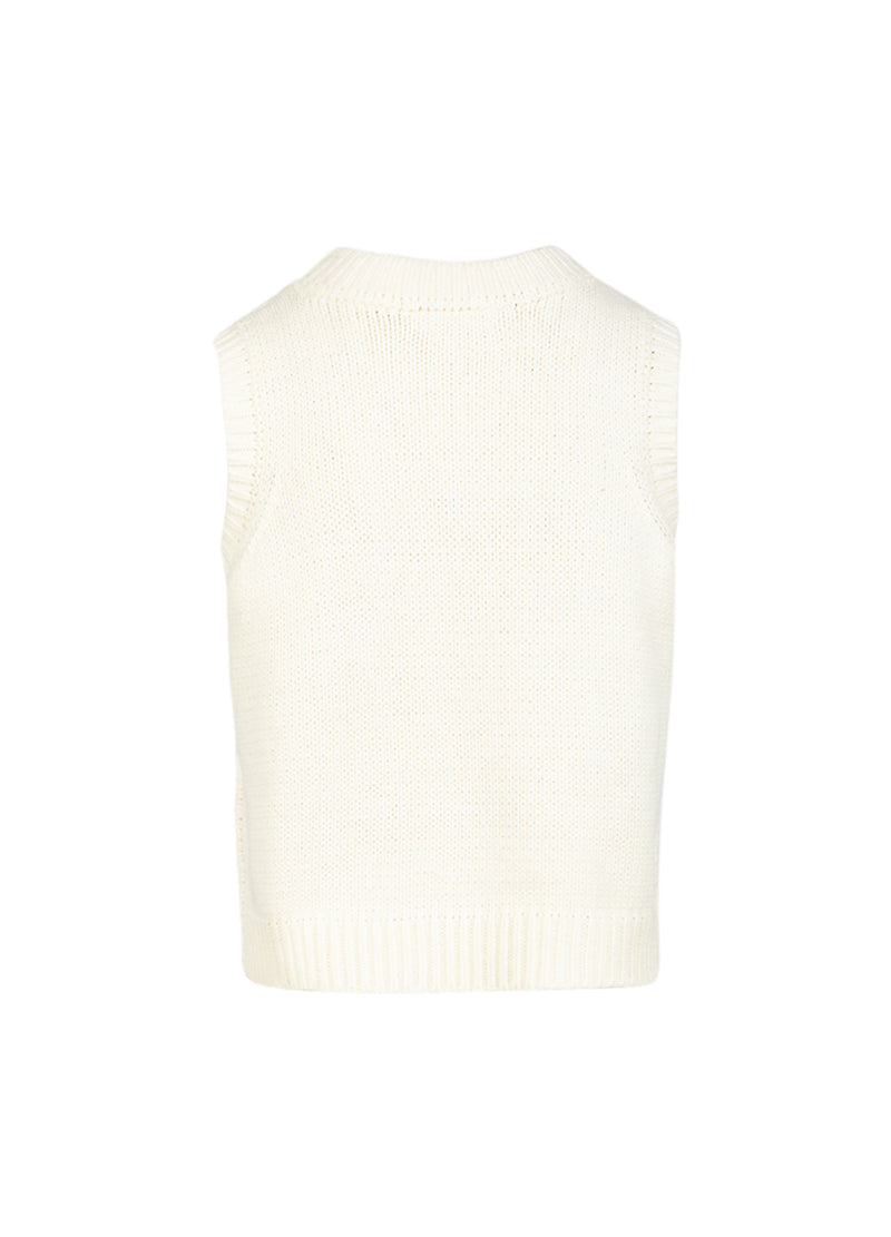 Coster Copenhagen STRIKVEST MED ROSE Knitwear Pearl - 263