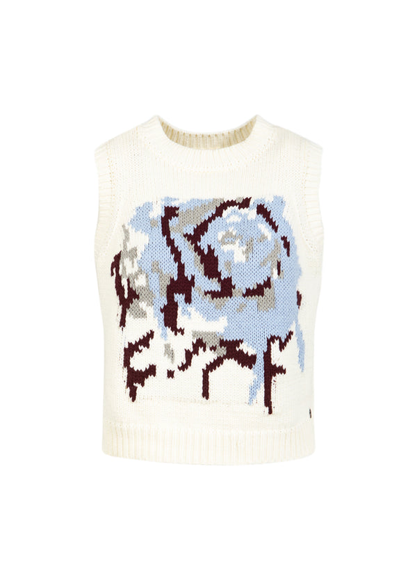 Coster Copenhagen STRIKVEST MED ROSE Knitwear Pearl - 263