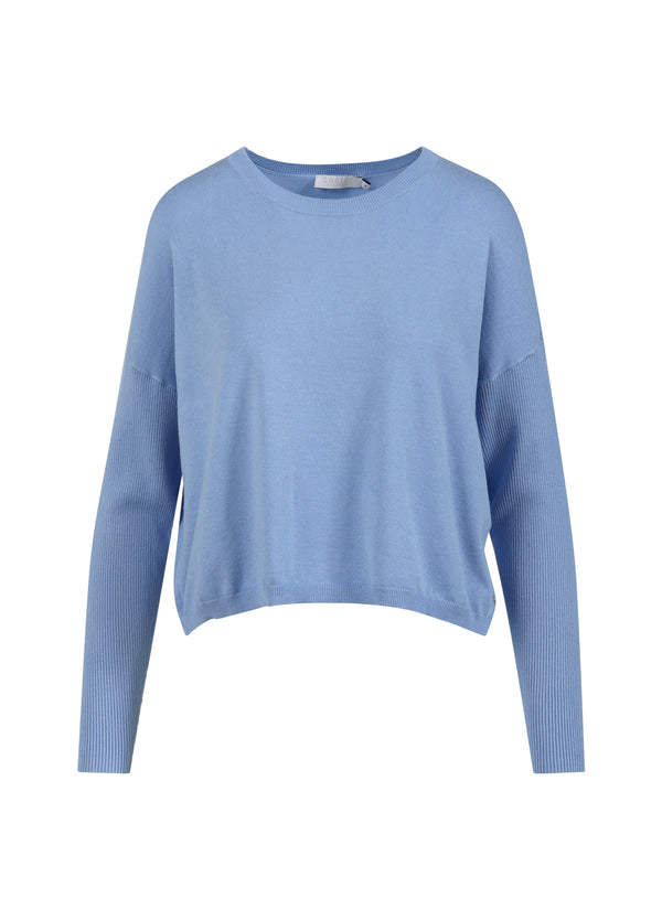 Coster Copenhagen STRIK MED DROP-SKULDRE OG STRAMME ÆRMER Knitwear Ice blue - 544