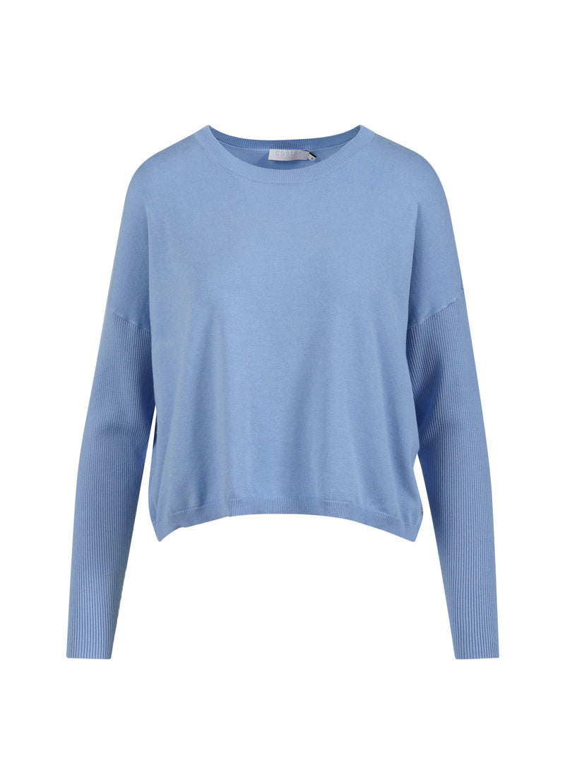 Coster Copenhagen STRIK MED DROP-SKULDRE OG STRAMME ÆRMER Knitwear Ice blue - 544