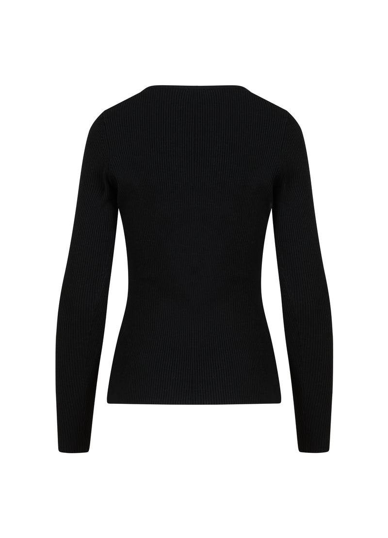 Coster Copenhagen  STRIK MED HJERTEFORMET HALS Knitwear Black - 100