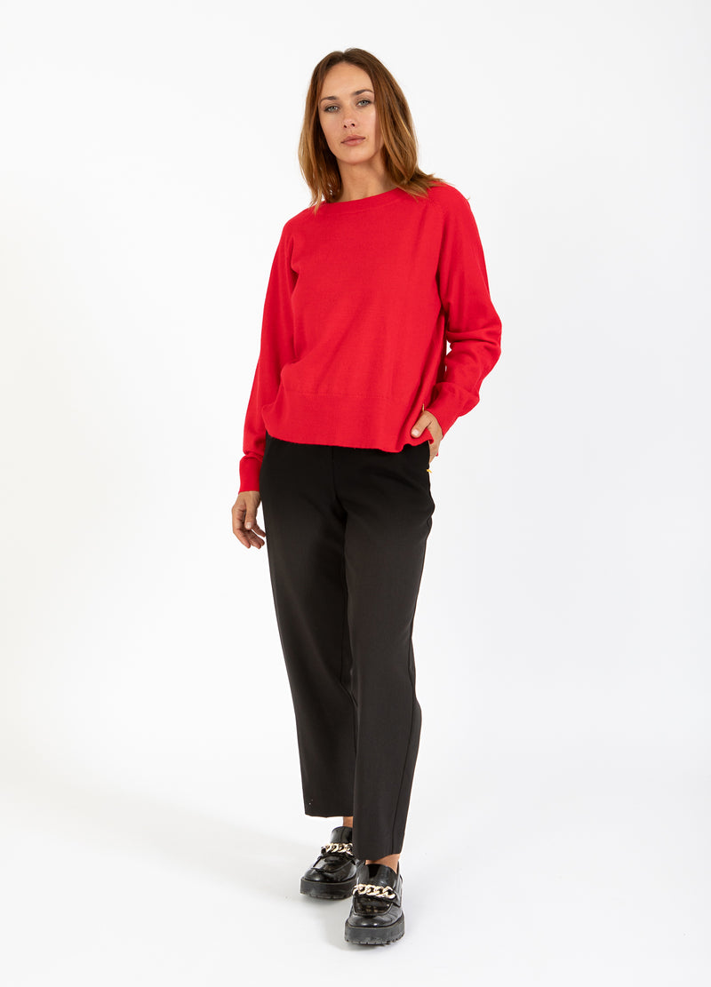 Coster Copenhagen STRIK MED RUND HALS - COMFY KNIT Knitwear Scarlet red - 618