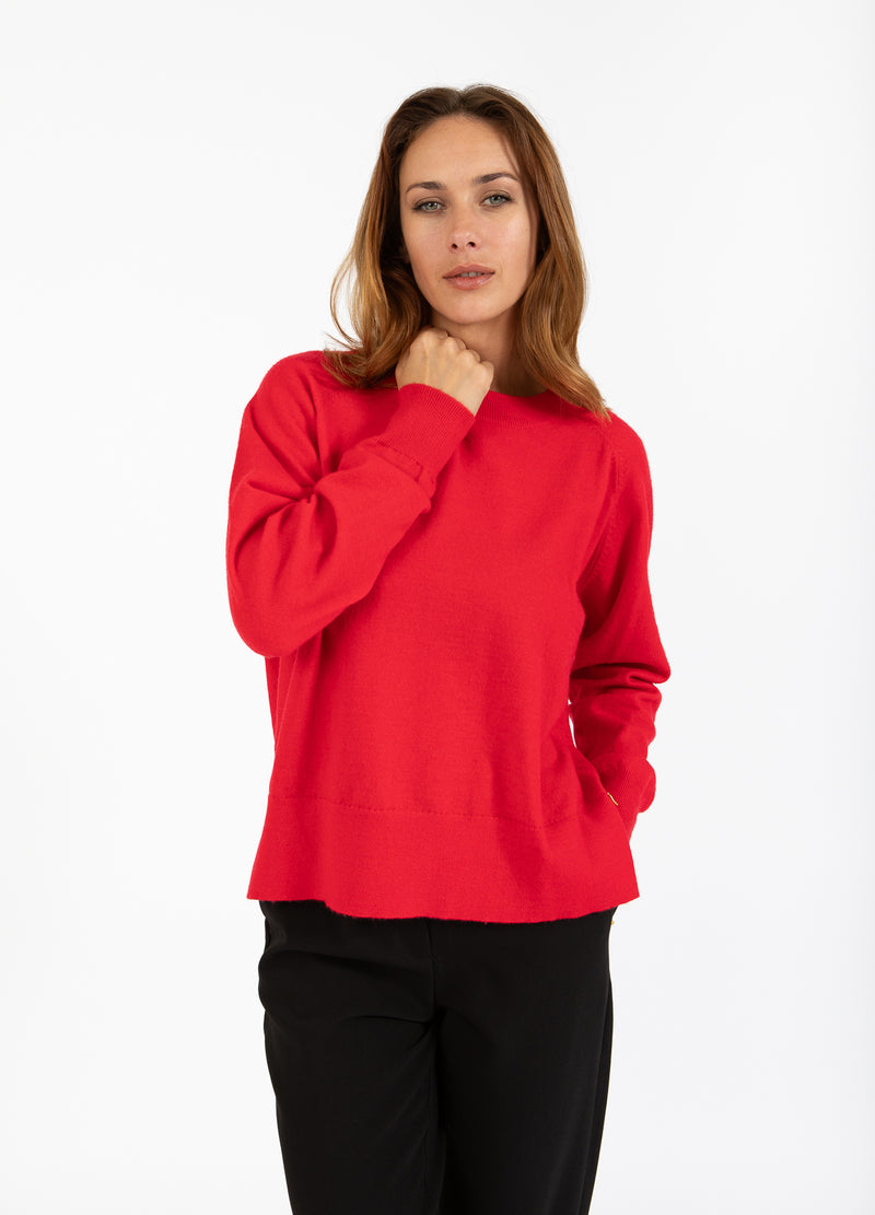 Coster Copenhagen STRIK MED RUND HALS - COMFY KNIT Knitwear Scarlet red - 618