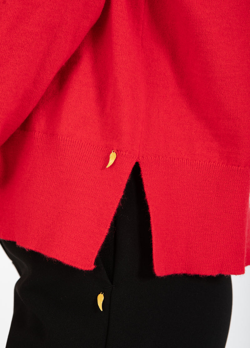 Coster Copenhagen STRIK MED RUND HALS - COMFY KNIT Knitwear Scarlet red - 618
