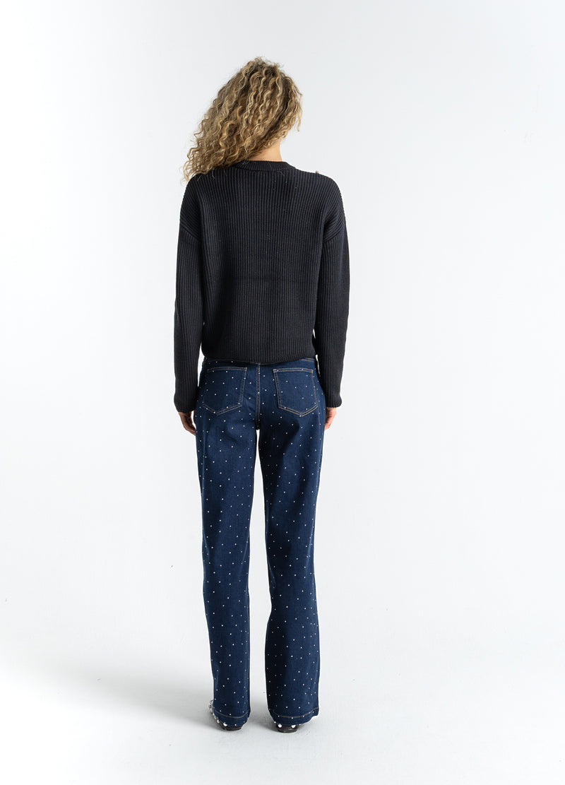 Coster Copenhagen STRIK MED SØLVPERLER Knitwear Black - 100