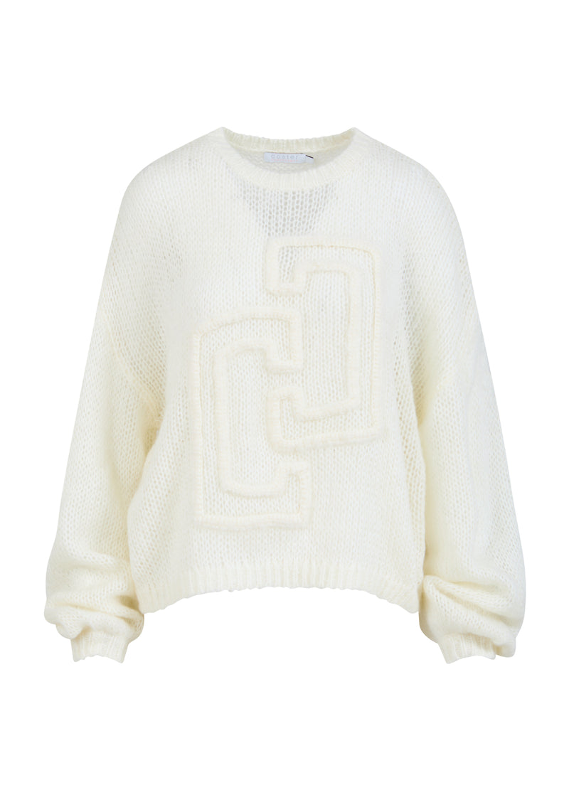 Coster Copenhagen  STRIK MED STORT EMBLEM Knitwear Creme - 241