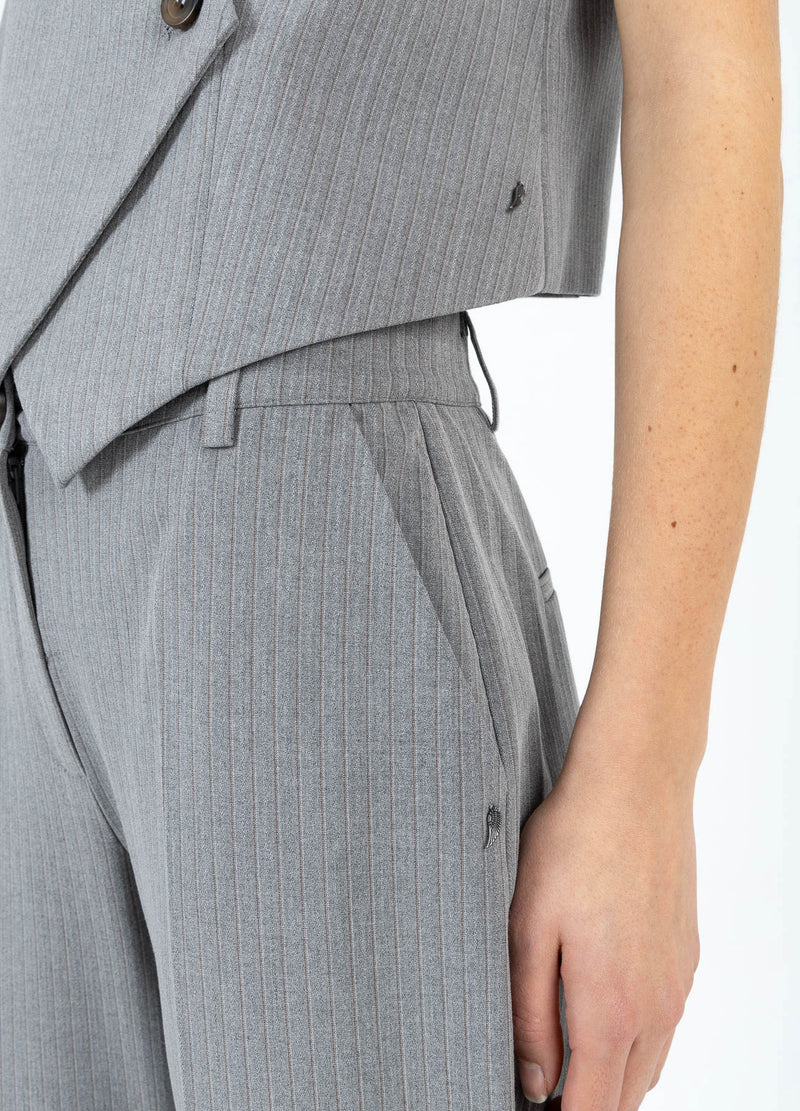 Coster Copenhagen SUITBUKSER - PETRA PASFORM Pants Mist grey pin stripe - 175