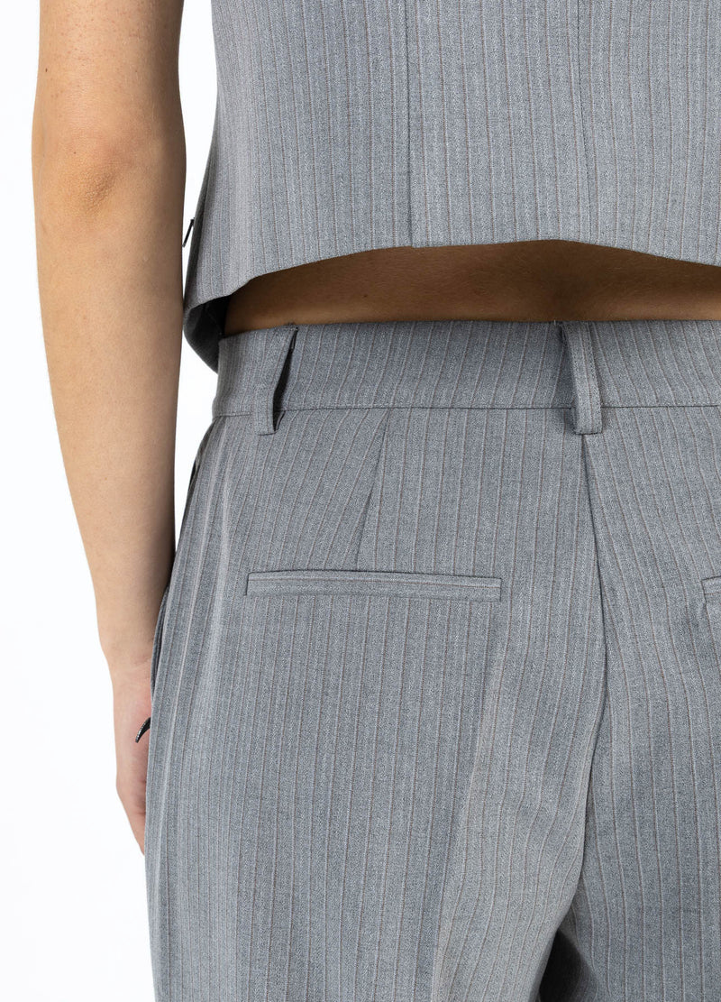 Coster Copenhagen SUITBUKSER - PETRA PASFORM Pants Mist grey pin stripe - 175