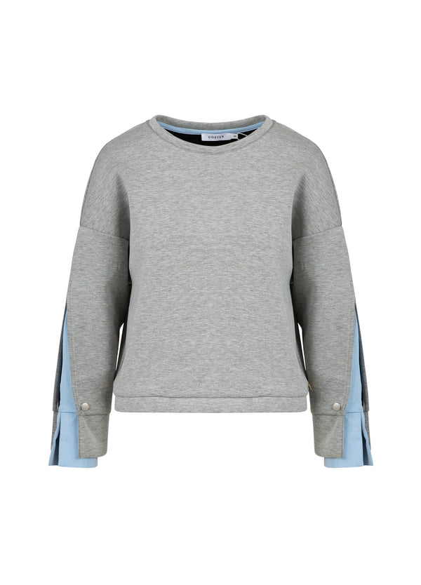 Coster Copenhagen SWEATSHIRT MED ÆRMEDETALJE Shirt/Blouse Grey melange - 142
