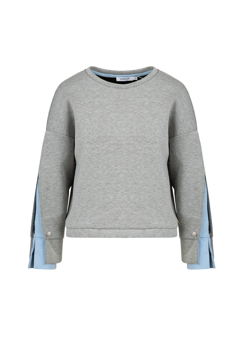 Coster Copenhagen SWEATSHIRT MED ÆRMEDETALJE Shirt/Blouse Grey melange - 142
