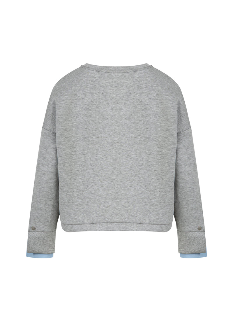 Coster Copenhagen SWEATSHIRT MED ÆRMEDETALJE Shirt/Blouse Grey melange - 142