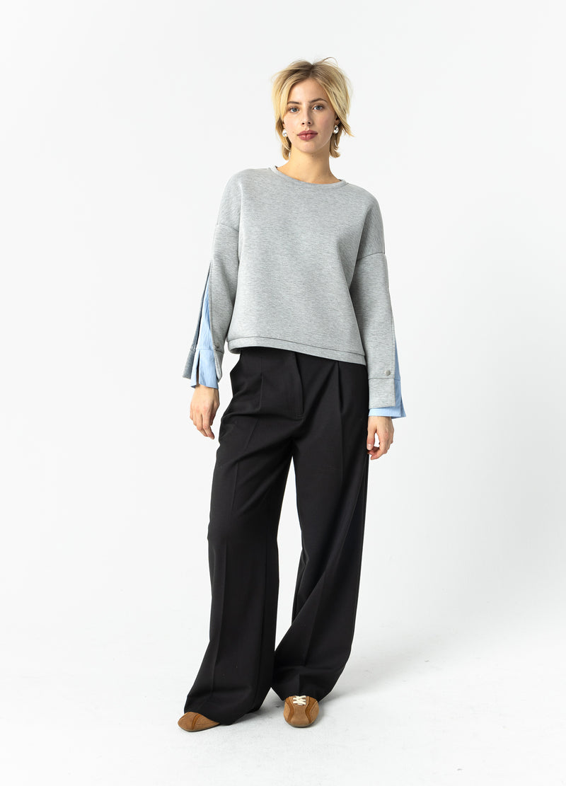 Coster Copenhagen SWEATSHIRT MED ÆRMEDETALJE Shirt/Blouse Grey melange - 142