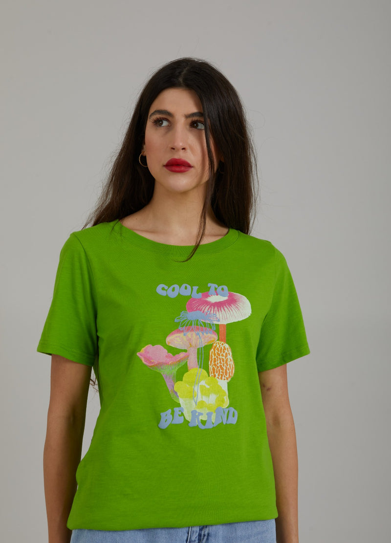 Coster Copenhagen T-SHIRT M. MUSHROOM PRINT T-Shirt Flashy green - 459