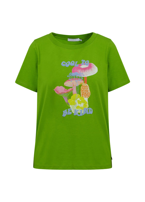 Coster Copenhagen T-SHIRT M. MUSHROOM PRINT T-Shirt Flashy green - 459