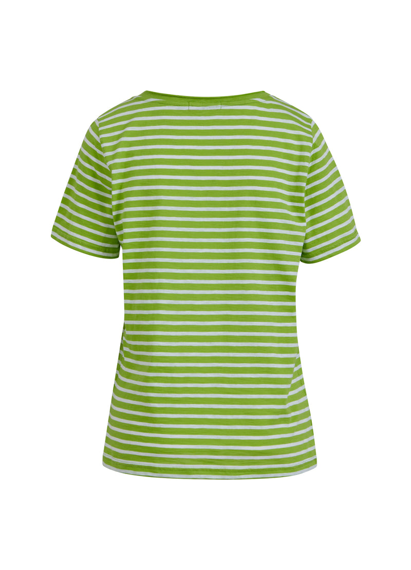 Coster Copenhagen T-SHIRT M. STRIBER - MEDIUM LANGE ÆRMER T-Shirt Flashy green stripe - 401