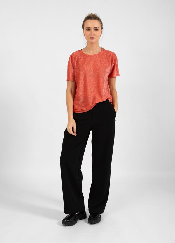 Coster Copenhagen  T-SHIRT MED GLIMMER Shirt/Blouse Hot coral - 685