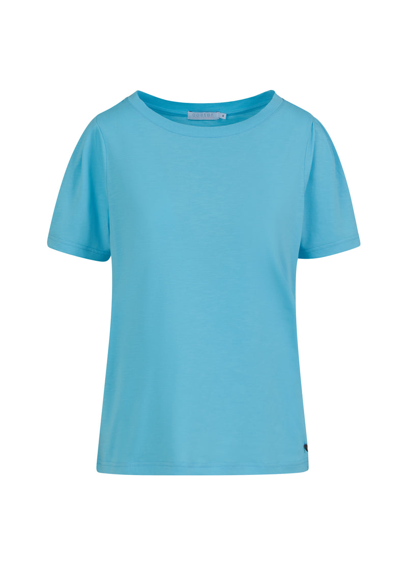 Coster Copenhagen T-SHIRT MED PRESSEFOLDER T-Shirt Aqua blue - 585