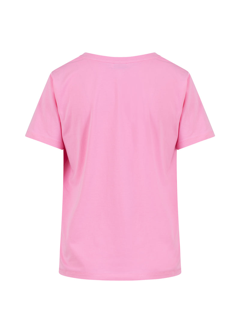Coster Copenhagen T-SHIRT MED V-UDSKÆRING - MELLEMLANGE ÆRMER T-Shirt Bubble pink - 690